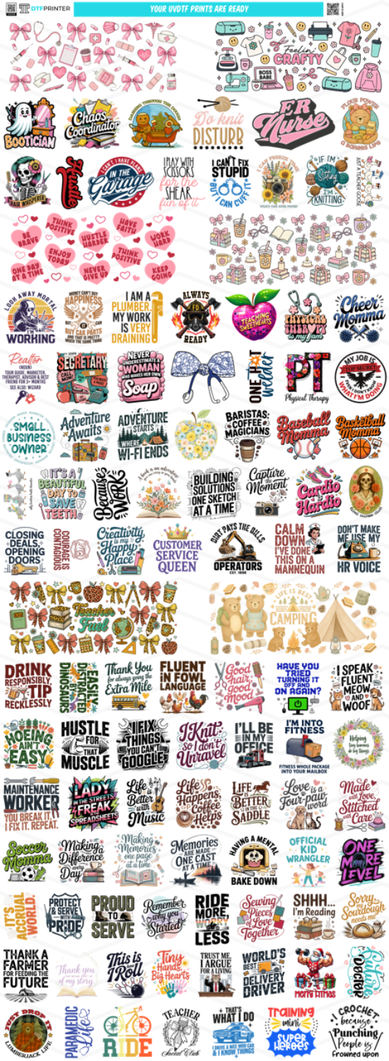 UVDTF Gift Givers Bundle — 22×60 Sheet Preview