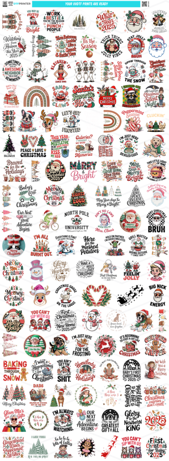 UVDTF Holly Jolly — 60” Sheet Preview