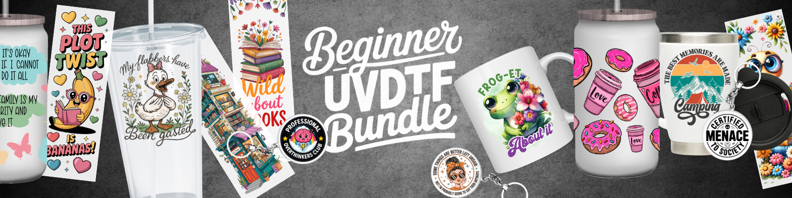 Beginner UVDTF Transfer Bundle — 30-inch Sheet Preview