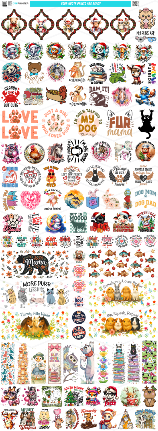 UVDTF Animals Bundle — 22×60 Sheet Preview