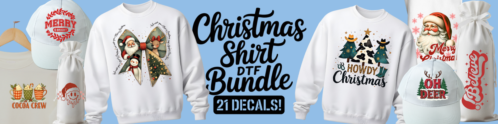 Christmas Shirt DTF Bundle Banner
