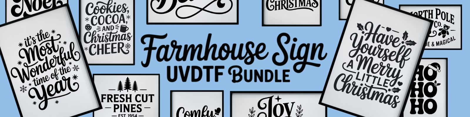 UVDTF Farmhouse Christmas Decals Bonus Sheet Banner