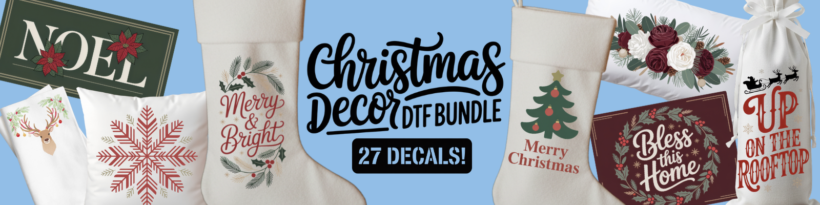 Christmas Decor DTF Bundle Banner