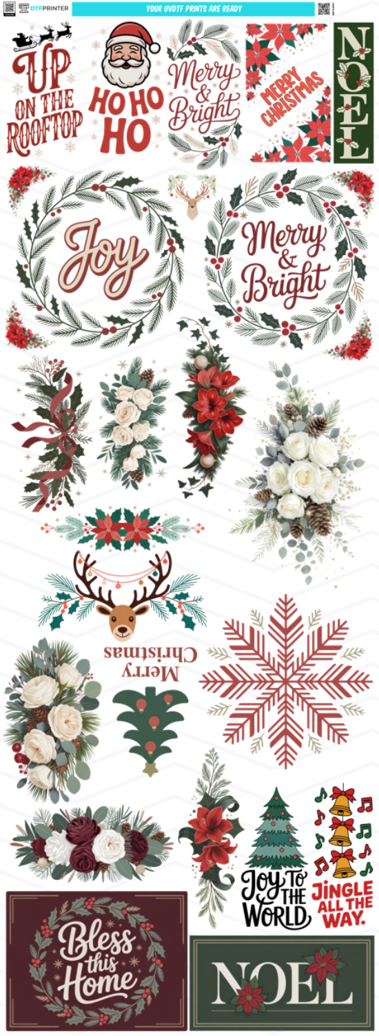 Christmas Decor DTF Bundle β 22Γ60 Sheet Preview