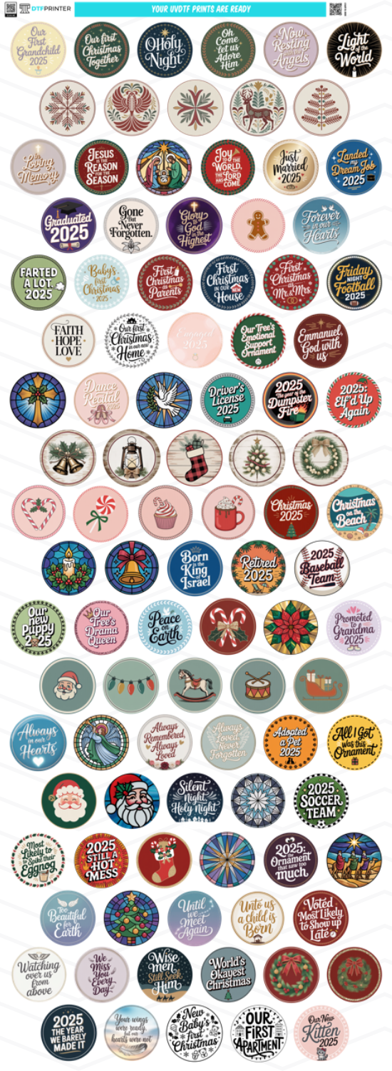 UVDTF Ornament Bundle — 60-inch Sheet Preview